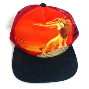 Disney The Lion King Mufasa Red and Black Adjustable Snapback Mesh Cap